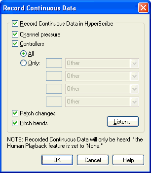 Record Continuous Data