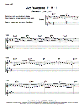 Worksheets: Jazz Progressions