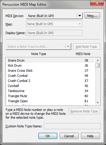 Percussion MIDI Map Editor