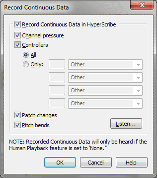 Record Continuous Data