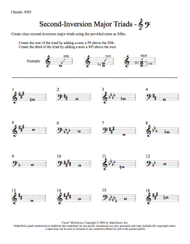 Worksheets: 2nd Inversion Chords