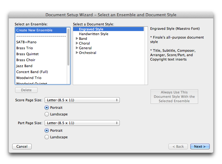 Finale software versions Finale software versions