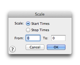 Scale - Note Durations dialog box