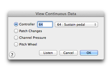 View Continuous Data dialog box