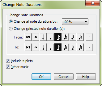 Change Note Durations dialog box