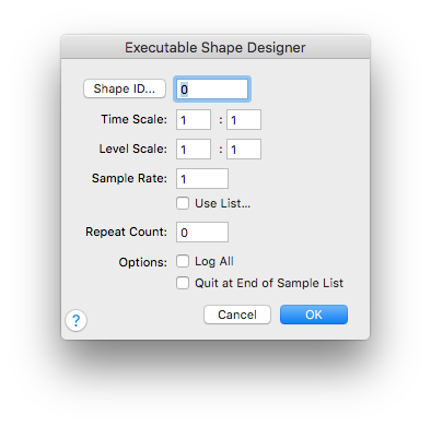 Shape Designer dialog box