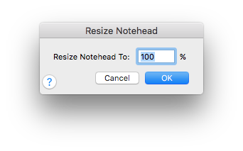 Resize Notehead dialog box