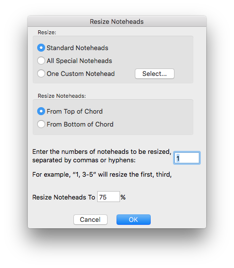 Resize Noteheads Plug-in