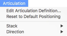 Expanded articulation menu