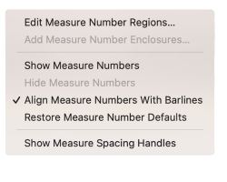 Expanded Measure menu