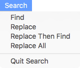 Expanded Search menu