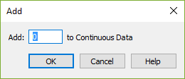 Add - Continuous Data dialog box