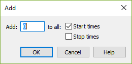 Add - Note Durations dialog box