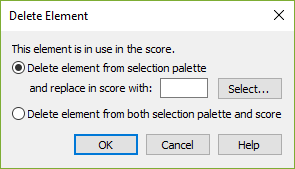 Delete Element dialog box