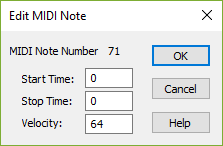 Edit MIDI Note dialog box