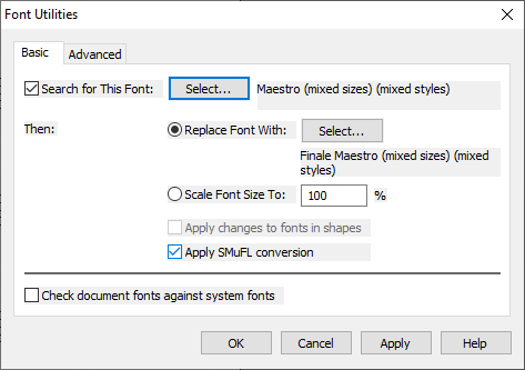 Font Utilities dialog box