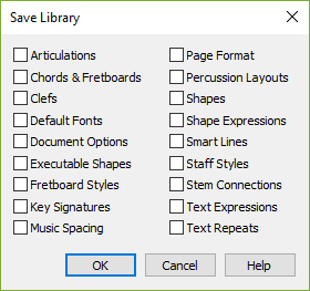Save Library dialog box
